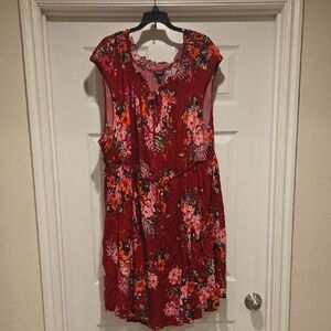 Torrid Red Floral Dress